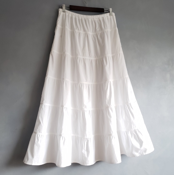 NWT JOIE LONG TIERED GATHERED WHITE SKIRT, SIZE L - Picture 6 of 12